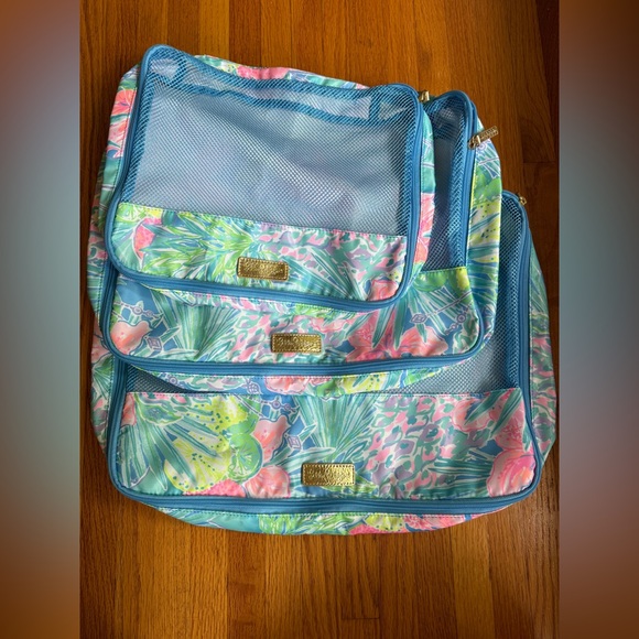 Lilly Pulitzer Travel Cubes Tropical Print set of 3 - Picture 1 of 3